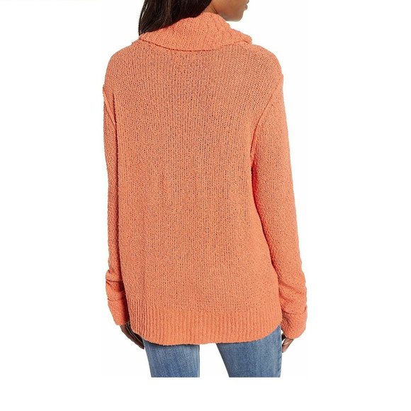 Caslon Women Long Sleeves Cowl-Neck Pullover | Size - Small | Orange Ginger - Picture 2 of 2